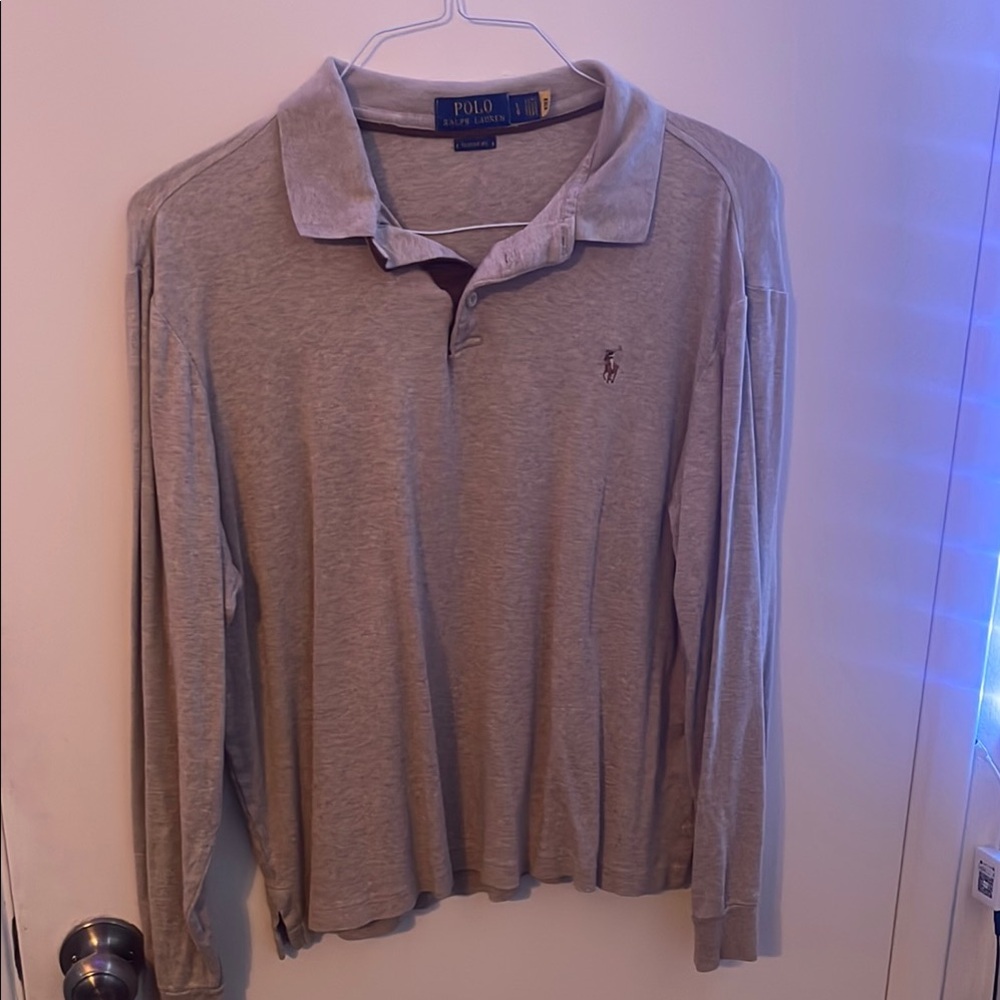 Polo by Ralph Lauren Men's Gray Long Sleeve Shirt
